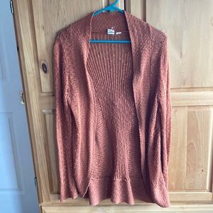 Orange Roxy Loose Knit Cardigan